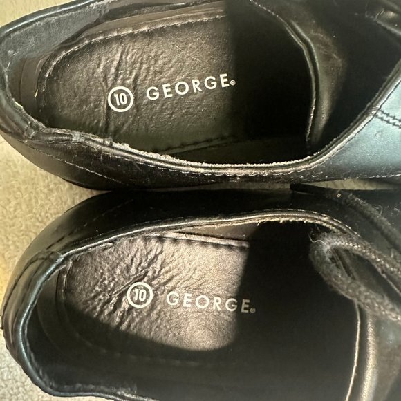 Black Leather Dress Shoes-Mens Size 10 - Picture 3 of 3